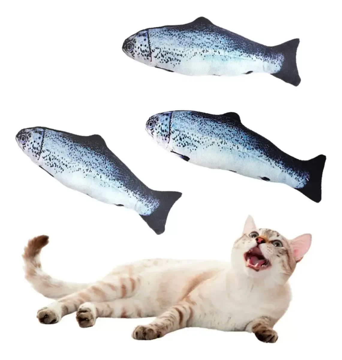 Ver imagem 1 de Brinquedo para Gatos 30cm Snel Pets Animal: Peixe Azul