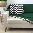Ver imagem 2 de Kit 1 Manta para Sofá 2,40 X 1,80 + 2 Capas de Almofada Cor:verde-preto