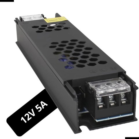 Fonte Driver Chaveada Slim 12v 5a 60w Bivolt Automática Driver Estabilizado para Fita Led