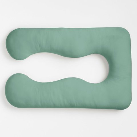Almofada Travesseiro de Corpo Gestante Relaxante Isa Grande Macia Veludo Verde Acqua - Desk Design