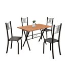 Ver imagem 2 de Conjunto de Mesa Tubular 062 100x60cm Tampo em MDF com 4 Cadeiras Sara Preto/Liso/Txt