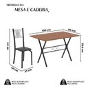 Ver imagem 3 de Conjunto de Mesa Tubular 062 100x60cm Tampo em MDF com 4 Cadeiras Sara Preto/Liso/Txt