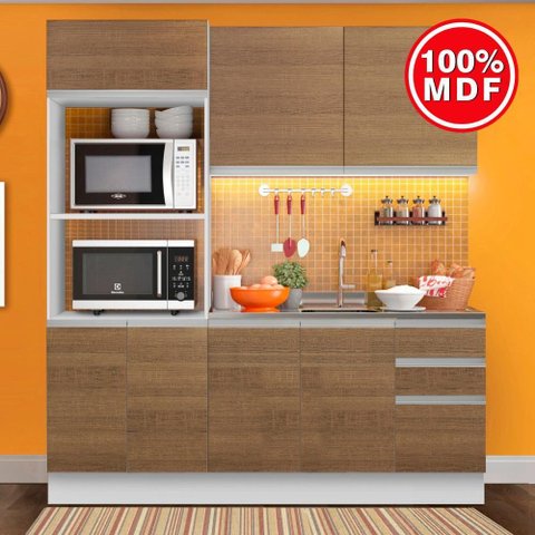 Cozinha Compacta 2 Gavetas e 8 Portas Acordes Glamy Madesa