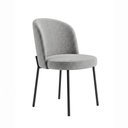 Ver imagem 1 de Cadeira Decorativa Sala de Jantar Elegance Base Preta Linho Cinza - Montanaris Decor