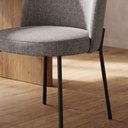 Ver imagem 6 de Cadeira Decorativa Sala de Jantar Elegance Base Preta Linho Cinza - Montanaris Decor