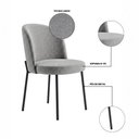 Ver imagem 4 de Cadeira Decorativa Sala de Jantar Elegance Base Preta Linho Cinza - Montanaris Decor