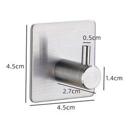 02 Suportes Gancho Adesivo Multiuso Espelhado Porta Toalha Roupas Utensílios Banheiro Cozinha - 3