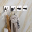 Ver imagem 5 de 02 Suportes Gancho Adesivo Multiuso Espelhado Porta Toalha Roupas Utensílios Banheiro Cozinha