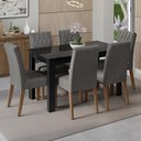 Ver imagem 1 de Conjunto Sala de Jantar Mesa Tampo de Vidro 6 Cadeiras Odara Madesa
