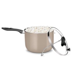 Pipoqueira Antiaderente Alumínio Champanhe Tampa Vidro 4,8 L:Champanhe - 2