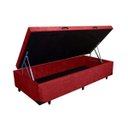 Ver imagem 1 de Cama Box Baú Solteirão King Blindado Suede Vermelho 203X96X44 Cm