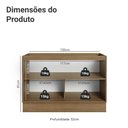 Ver imagem 2 de Balcão Gabinete de Pia 120 cm 2 Portas (sem Tampo) Rustic/Preto Lux Madesa