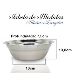 Bacia Inox Saladeira Bowl Tigela Clássica - 6