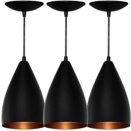 Kit 3 Pendentes Vegas (Preto Textura / Bronze) - 1