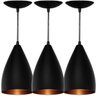 Kit 3 Pendentes Vegas (Preto Textura / Bronze) - 1