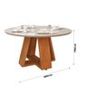 Tampo Vidro Lapidado Mesa Pérola 90x90 Design Moderno e Sofisticado para Sala Jantar - 3