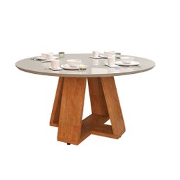Tampo Vidro Lapidado Mesa Pérola 90x90 Design Moderno e Sofisticado para Sala Jantar - 2