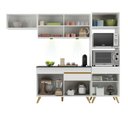 Ver imagem 6 de Armário de Cozinha Compacta 252cm com Leds Veneza Up Multimóveis V2015 Branco/Dourado