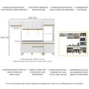Ver imagem 4 de Armário de Cozinha Compacta 252cm com Leds Veneza Up Multimóveis V2015 Branco/Dourado