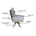 Ver imagem 3 de Poltrona Potter Giratória Estofada Madeira Maciça Anatômica:preto