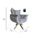 Ver imagem 2 de Poltrona Potter Giratória Estofada Madeira Maciça Anatômica:preto