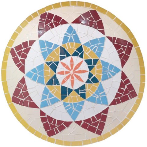 Mandala Indiana I Piso Mosaico Ceramico Tamanho 180cm