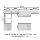 Ver imagem 5 de Armário Cozinha Acordes 100% Mdf com Balcão e Portas Branco