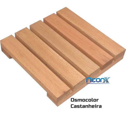 Deck de Madeira Modular 25x25 Cm Réguas 4 Cm com Pintura Neonx:osmocolor Castanheira S Tr