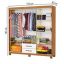 Ver imagem 4 de Guarda-roupa Solteiro Aurora 6 Portas 2 Gavetas 22116 Cinamomo/branco - Carioca Móveis
