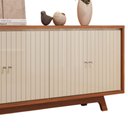Ver imagem 2 de Buffet Aparador 4 Portas com Frisos Decorativos e Prateleiras Soleil Freijó/off White - Mabe Magazin