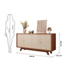Ver imagem 3 de Buffet Aparador 4 Portas com Frisos Decorativos e Prateleiras Soleil Freijó/off White - Mabe Magazin