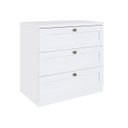 Ver imagem 2 de Cômoda 79 Cm X 77 Cm para Quarto com 3 Gavetas 100% Mdf Cor:branco Fosco
