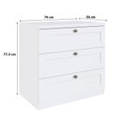 Ver imagem 3 de Cômoda 79 Cm X 77 Cm para Quarto com 3 Gavetas 100% Mdf Cor:branco Fosco