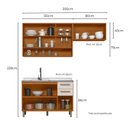 Ver imagem 3 de Cozinha Modulada Completa 3 Peças 7 Portas 2 Gavetas com Balcão Pia Criare