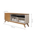 Ver imagem 2 de Rack para TV Rack Lótus Prime para TV 50 136cm MDF-MDP com Pés Porta Prateleira Off White Nature