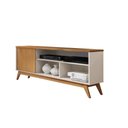 Ver imagem 1 de Rack para TV Rack Lótus Prime para TV 50 136cm MDF-MDP com Pés Porta Prateleira Off White Nature