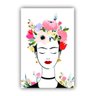 Quadro Frida Kahlo Feminino Delicado Empoderamento - Tela Única - 150 x 100 cm - Branca - 1
