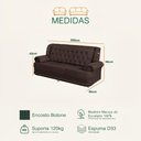 Ver imagem 3 de Sofá 2,00m 3 Lugares Suede Filadélfia Marrom Café