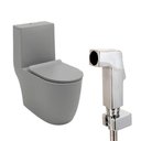 Ver imagem 1 de Kit Vaso Sanitário Monobloco Amazonita e Ducha Higiênica para Banheiro Jacuí - Cinza e Prata