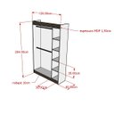 Ver imagem 2 de Estante 100% MDF modelo mista com 2 cabideiros e 5 tocas 128x204x040 cm Comac - Branco/Teka