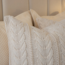 Ver imagem 3 de Almofada de Tricot Trança Larga Offwhite Quadrada:Completa