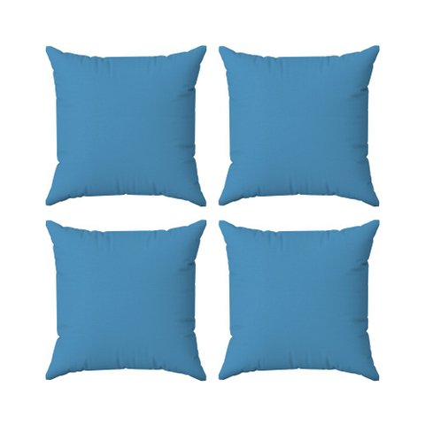 Kit 4 Capas Almofadas Decorativas Lisas 45x45 ID Decor :15 Azul Bebê