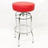 Banqueta Bar Alta Giratória Cromada Assento Vermelho - Poltronas do Sul - 1