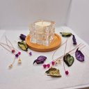 Ver imagem 1 de Velas Aromática com Porta Velas de Madeira Kit Presente Vela:cubo de Vidro
