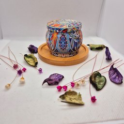 Velas Aromática com Porta Velas de Madeira Kit Presente Vela:cubo de Vidro - 2