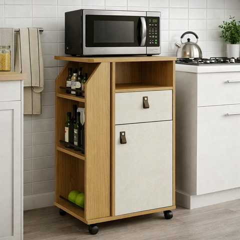Fruteira de Chão Armário Bebedouro Microondas MDF Reforçado Cantinho Café