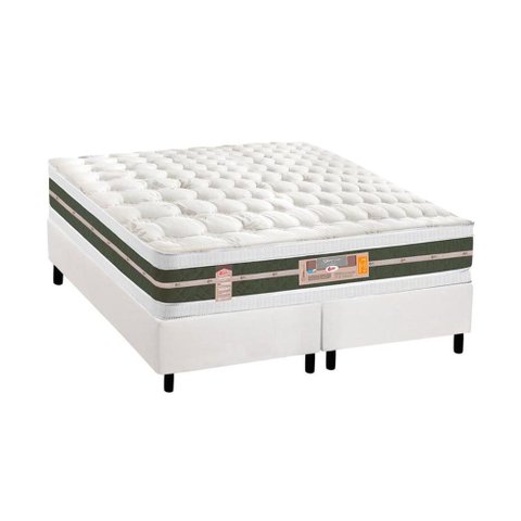 Cama Box King: Colchão Molas Castor Bonnel Silver Star Air + Base CRC Courano White(193x203)