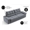 Ver imagem 2 de Sofá com Chaise Bariloche 4 Lugares Retrátil e Reclinável 240cm Grafite Cia Lar