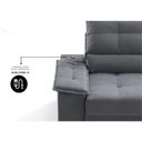 Ver imagem 4 de Sofá com Chaise Bariloche 4 Lugares Retrátil e Reclinável 240cm Grafite Cia Lar