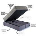 Ver imagem 6 de Base Box Baú Bipartido Casal 138x188 Suede com Colchão New 4 Estações Molas Ensacadas